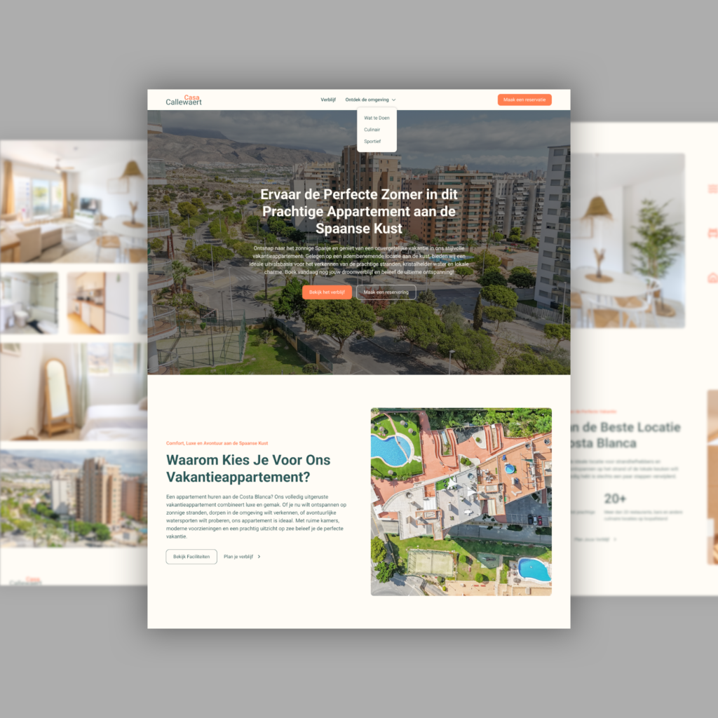 voorbeeld van de verschillende paginas van Casa callewaert