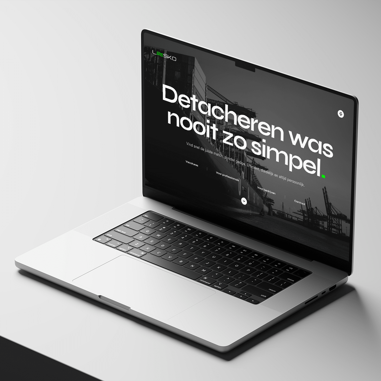 mockup voor de nieuwe website van Lesko
